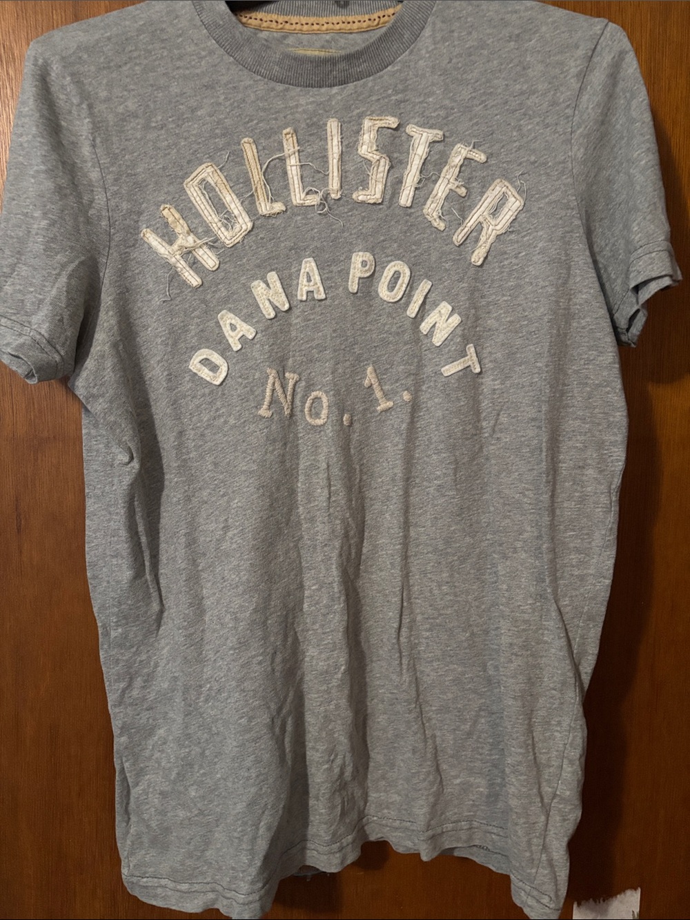 Hollister Gray Dana Point Embroidered Logo Tee